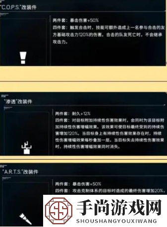 《硬核机甲启示》金配件一览